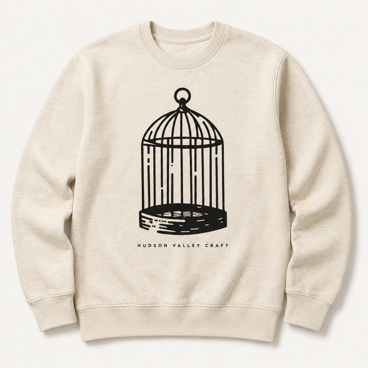 Birdcage Crewneck — merchandise mockup